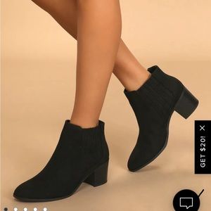 Shasta Black Suede Ankle Booties